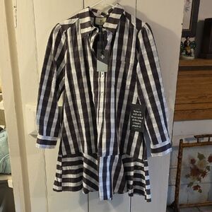 Tuckernuck Chocolate BROWN and White Check Mini Dress